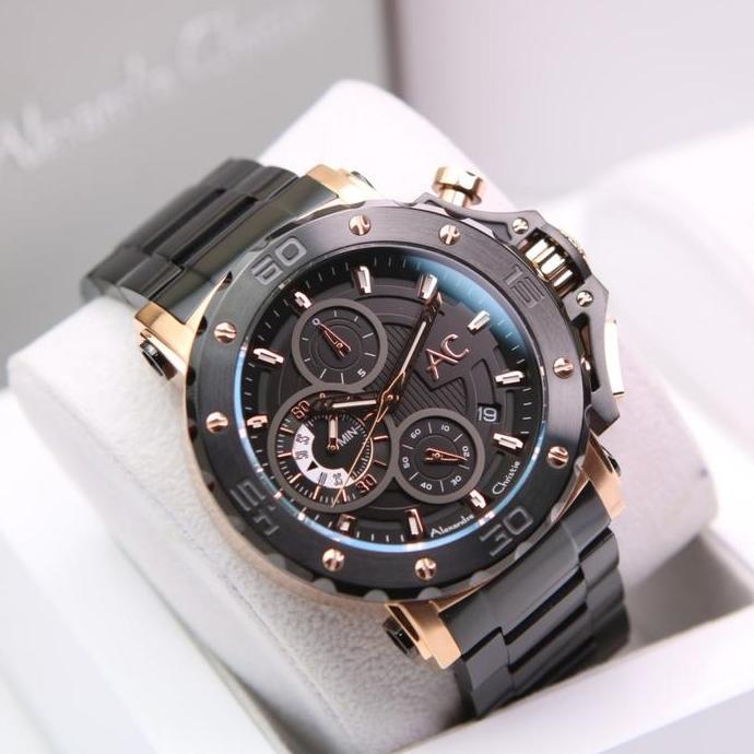 Jam Tangan Pria Alexandre Christie Ac 9205 Rantai Original