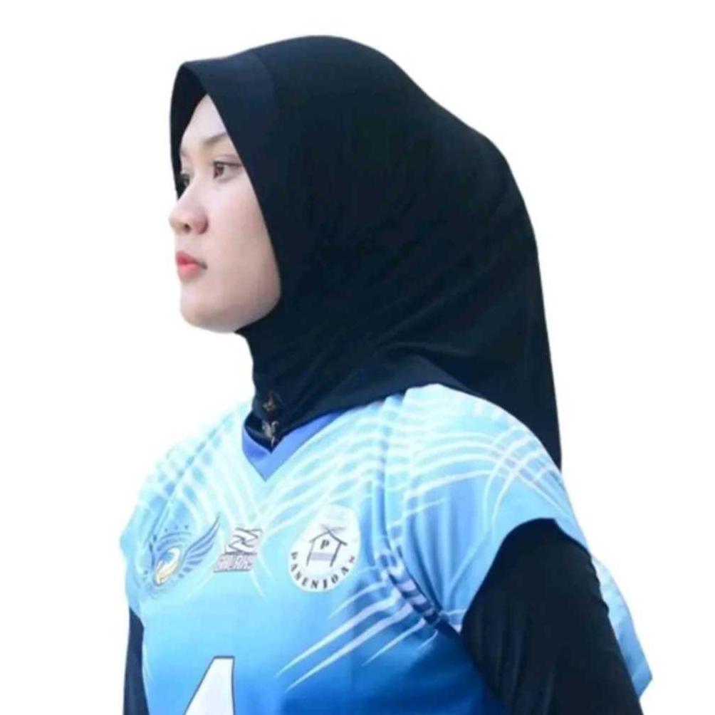 Original Hijab Sport Volly Jilbab Pet Polos Terbaru Slim Pet Kecil Antem Jersey Spandek Premium Keru
