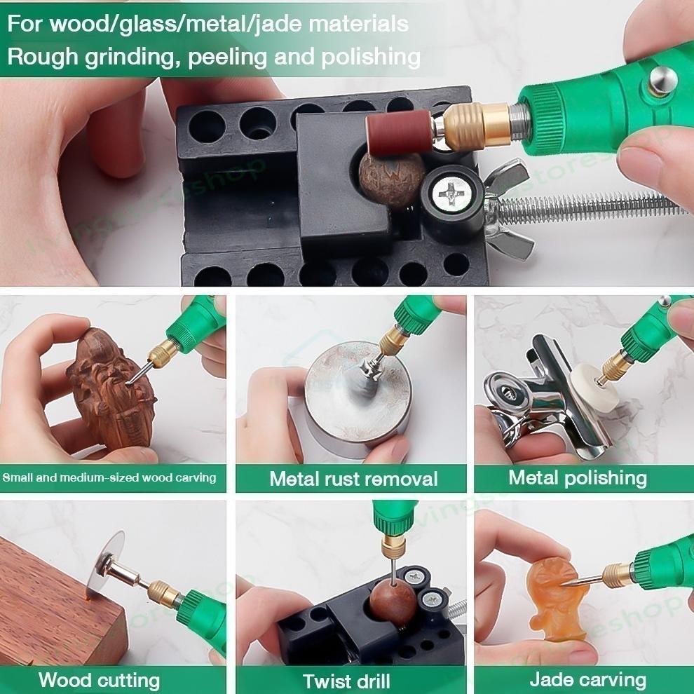 DISKON DCK 135PCS GERENDA LISTRIK BOR MINI 132PCS 12V DC 15000 RPM MINI DRILL ELECTRIC ENGRAVER GRIN