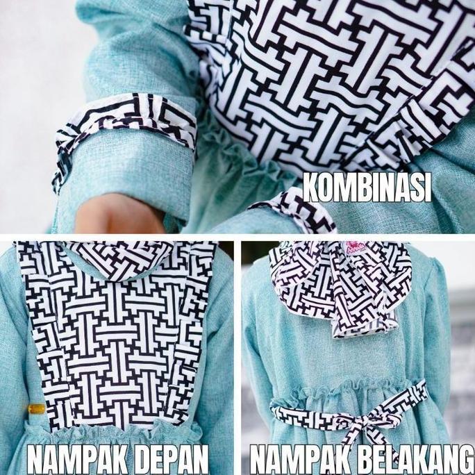 Set gamis anak Delia gamis kombinasi katun madina annaila hijab Baju Lembut Best Seller