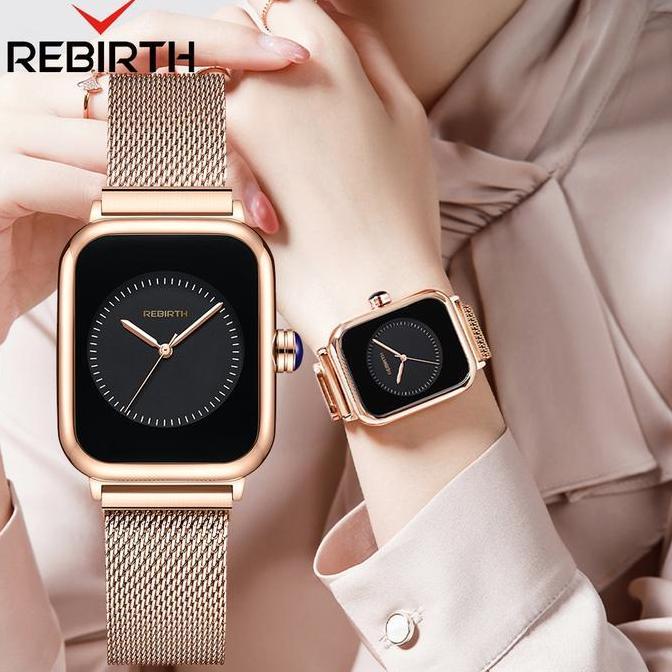 DR212 - 003 Harga telah diganti, cepat beliREBIRTH Jam Tangan Wanita Mode Bisnis Display Kuarsa Tali