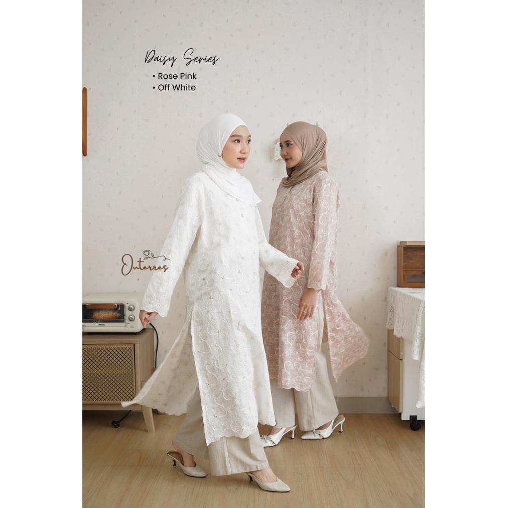 RECOMMENDED Outerres - MOIRA TUNIK | Atasan Tunik Lebaran Bordir Motif Polos Wanita