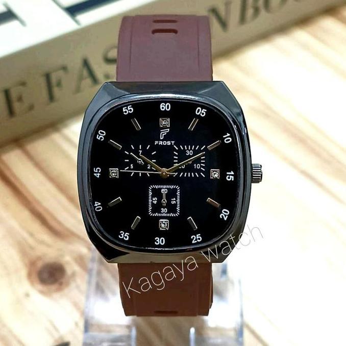 DS115 - Jam Tangan Kotak Hitam Wanita Murah Tali Karet Terlaris,Jam Tangan Kasual Wanita,Jam Viral W