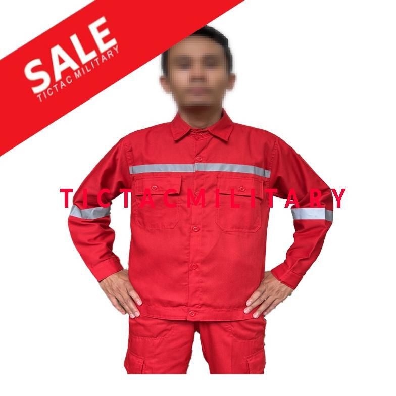 BEST SELLER KEMEJA SAVETY BAJU SAFETY KATELPAK WERPAK KEMEJA SERAGAM SAFETY KERJA TEHNIK LAPANGAN BA