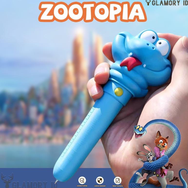 Pulpen Serum Ular Garry Zootopia [Replika Resmi Karakter] Bentuk Kepala 3D Ekspresif, Bisa untuk Men