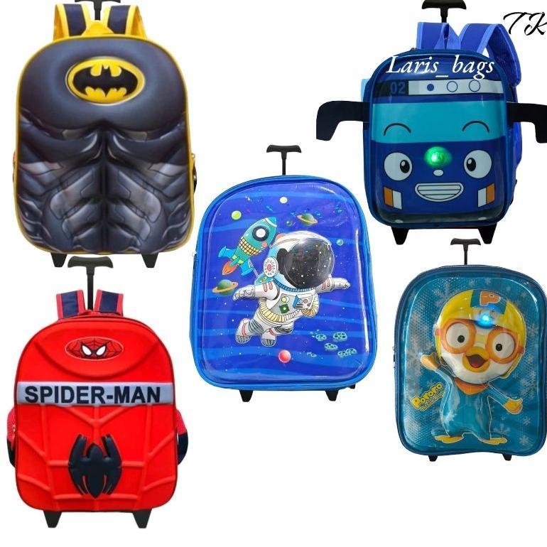 BEST SELLER TAS SEKOLAH TROLI/TAS TAYO TROLI/TAS BATMEN TROLI/TAS SPIDERMAN TROLI/TAS CAPTEN TROLI/T