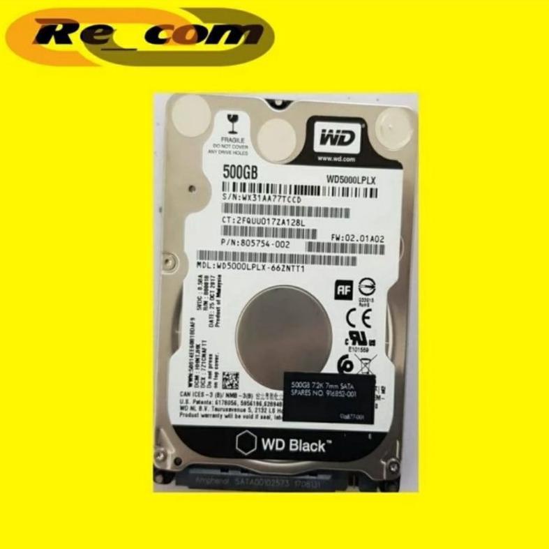 HDD 500GB LAPTOP WD BLACK / BLUE SLIM terlaris