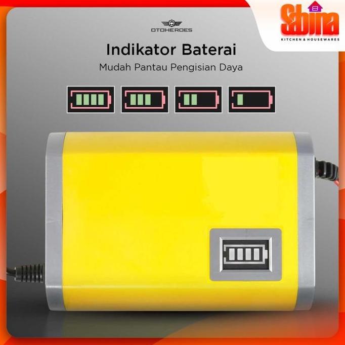 GOMOZSHOP Charger Aki Accu Portable Motor Mobil Battery 6A 12V EU Plug 20-80Ah