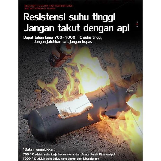 XARANA Tahan suhu tinggi 800C 400ML cat knalpot anti panas Pilox Diton Hi Temp Black Hitam Doff untu
