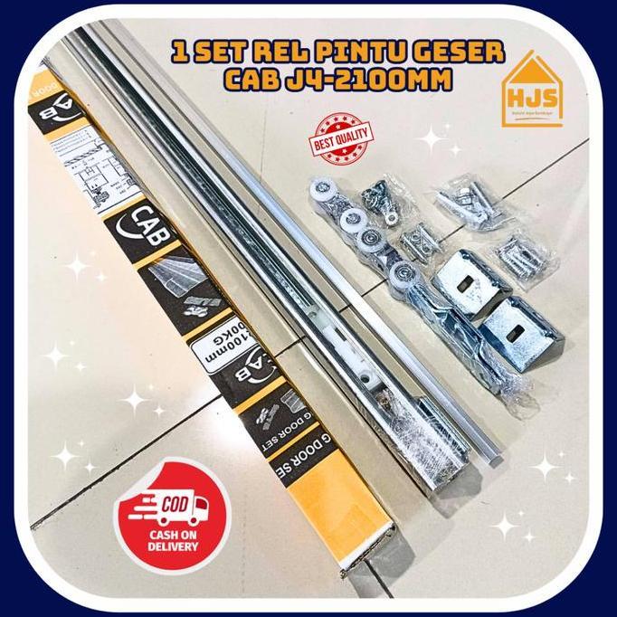 TOKOKU [HJS] Rel Pintu Geser/Sliding Rail Galvanis J4 Panjang 2.1 meter Komplit Set Good Quality