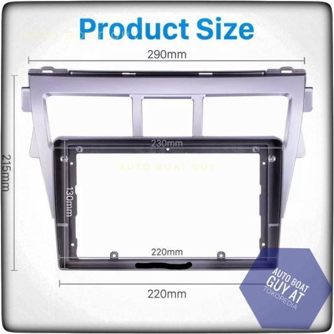 Frame Headunit Vios Limo Gen2 Gen 2 OEM Style No Gap Android 9 Inch