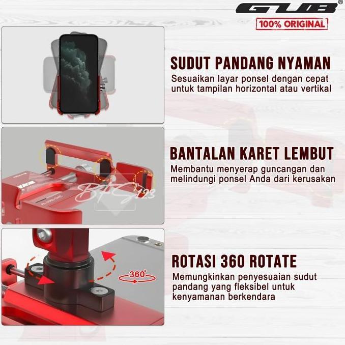 Paket GUB P30 Phone Holder + Breket Spion GUB MD-236