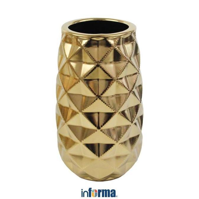 Promo Informa Vas Keramik 24.5 cm Origami - Gold Bunga Pot Pajangan Hiasan Dekorasi Ruangan Diskon