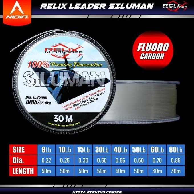 Senar Pancing Leader Fluorocarbon Relix Nusantara Siluman