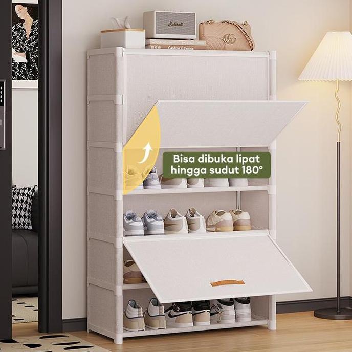 Rak Sepatu Anti Debu Tertutup Lemari Sepatu Kain 9 Susun Rak Sepatu Portable Tahan Air & Debu TS