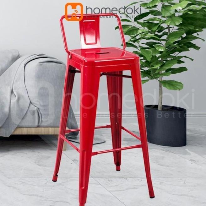 Homedoki Kursi Bar Besi Kursi Makan Kursi Persegi Tinggi Kursi Outdoor