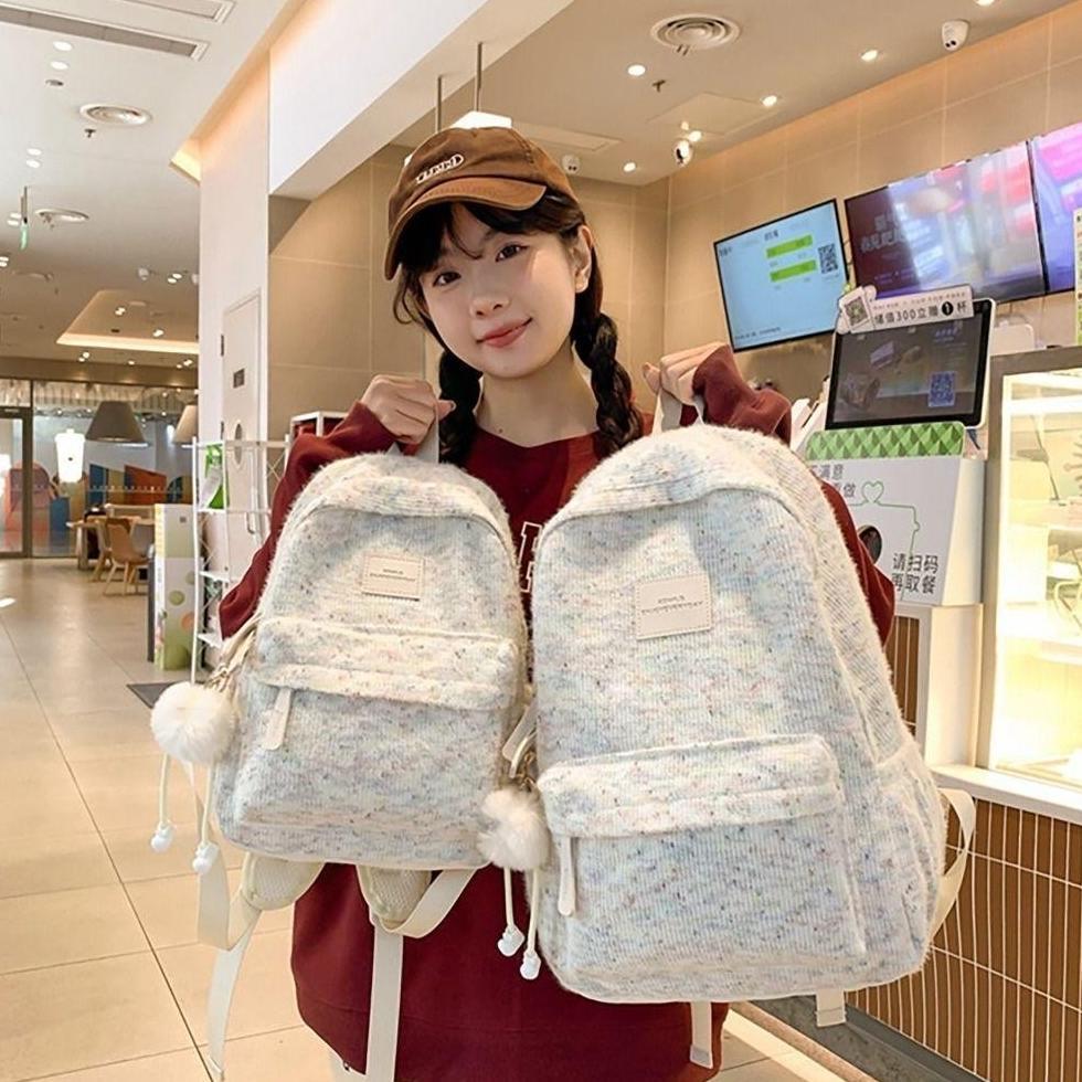 ORIGINAL TAS SEKOLAH INS LUCU WANITA PELANGI TAS BAHU JEPANG  FASHION KULIAH TAS RANSEL WARNA-WARNI 