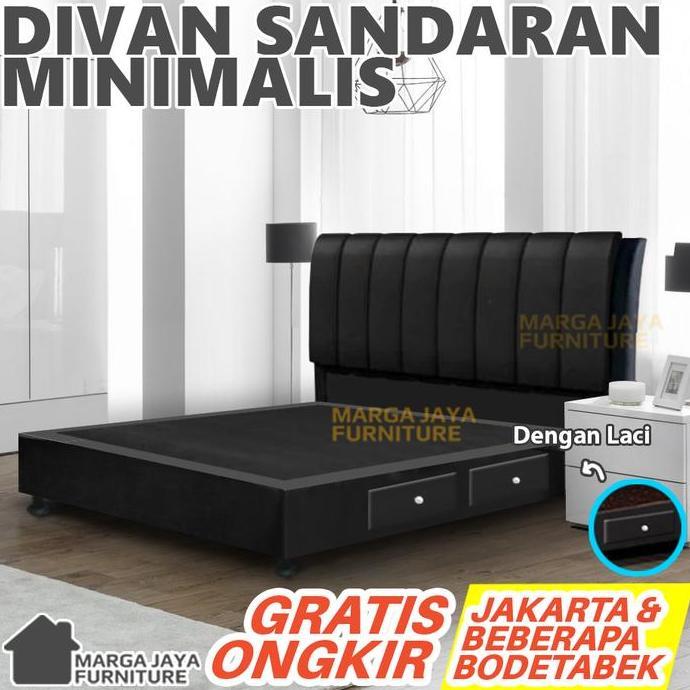 desyivarnabirian - divan laci sandaran minimalis ranjang tanpa kasur springbed 120 160 180 dipan kay