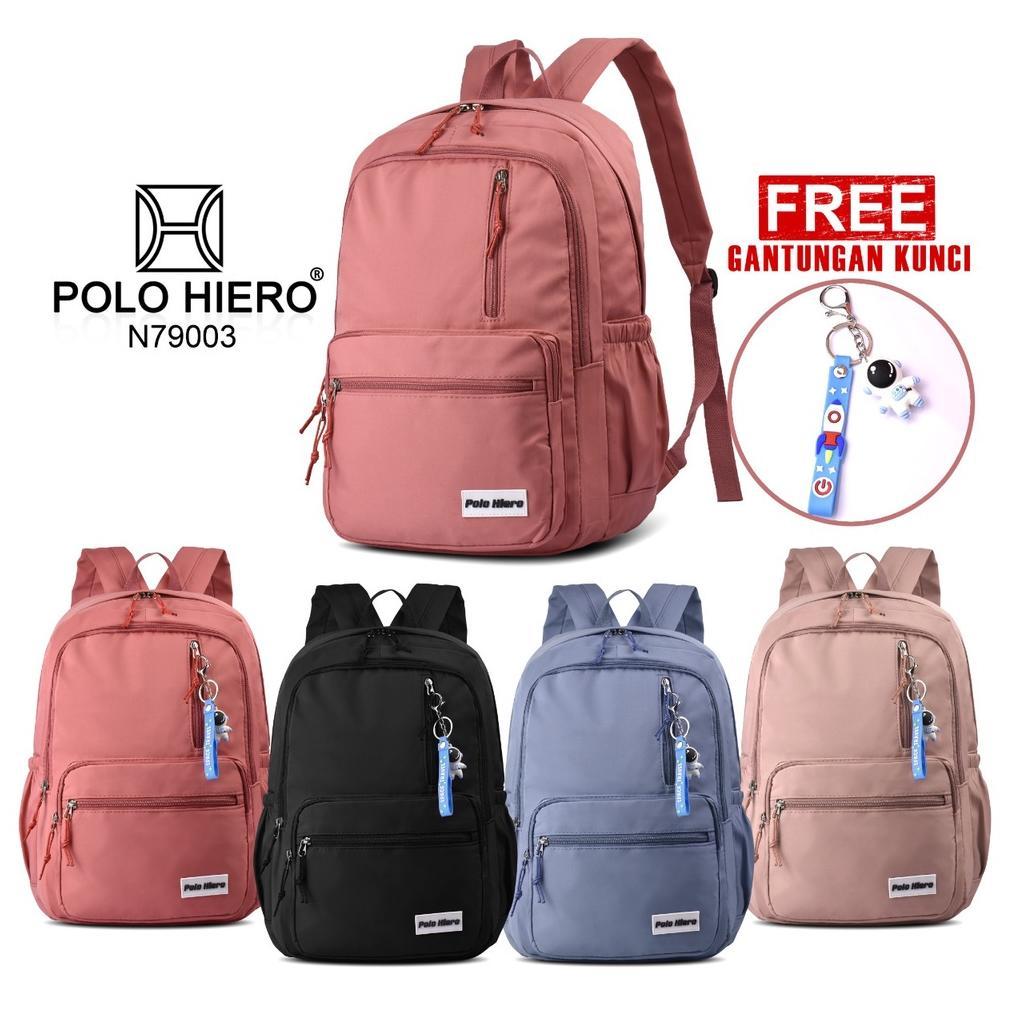 ORIGINAL POLO HIERO TAS  SEKOLAH POLO HIERO N79003 TAS RANSEL WANITA FREE GANTUNGAN KUNCI
