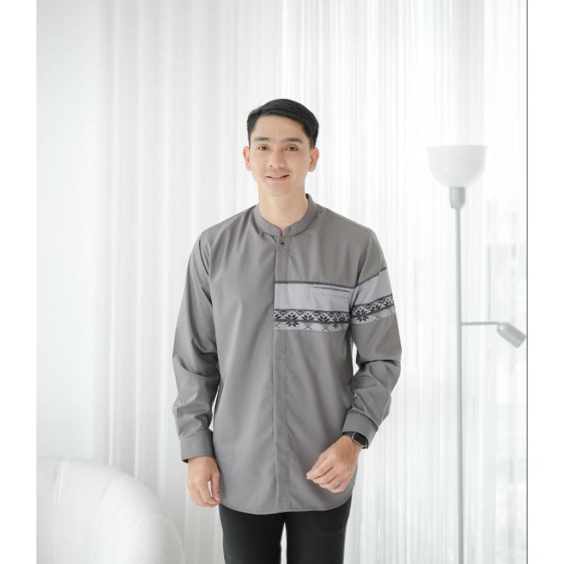 Unik Koko Kurta Lengan Panjang Bahan Toyobo Warna Putih Hitam Mocca Abu Olive M L Xl