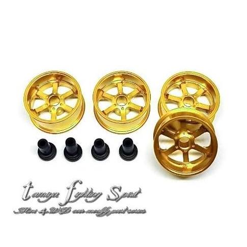 Rep Tamiya 94710 HG Aluminum Wheel / Velg ALU 6 M Gold -VA6M08