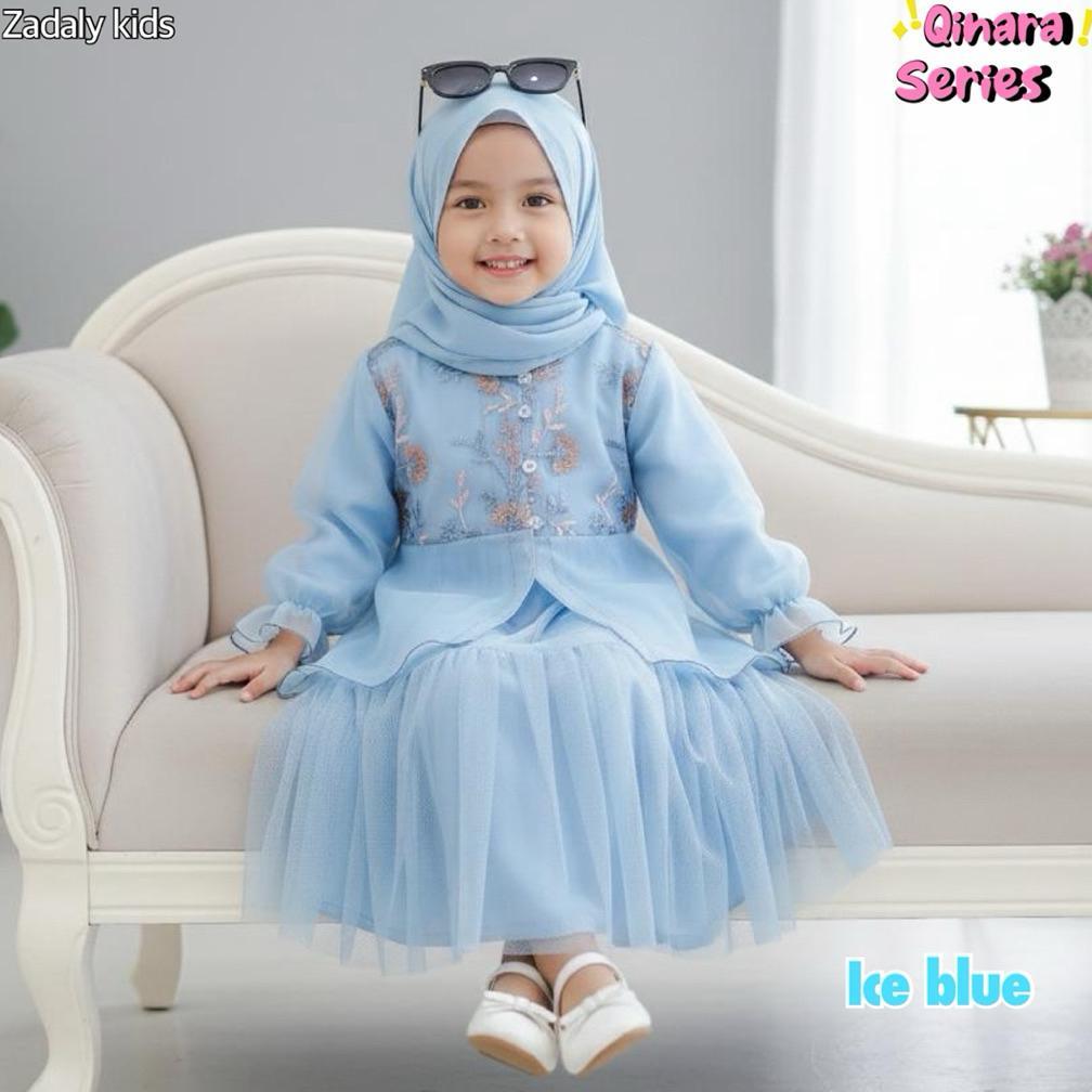 Grade Ori Qinara Series,Set Gamis Anak + Outer,Gaun Anak Lebaran Murah,Fashion Anak Muslimah,Gamis A