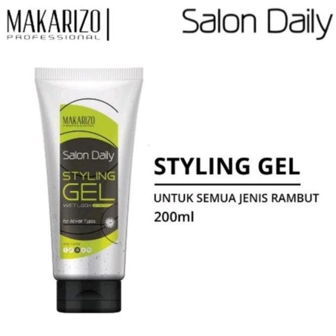 Hair Styling Gel Wet Look Makarizo-200gr Gel Rambut All Hair Types Salon Daily