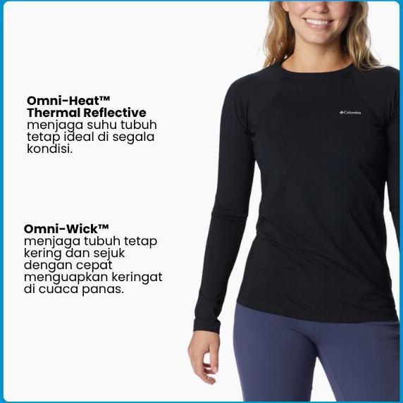 Kaos Dalam Wanita Lengan Panjang Thermal - Columbia Women's Midweight Stretch Long Sleeve Top Base L