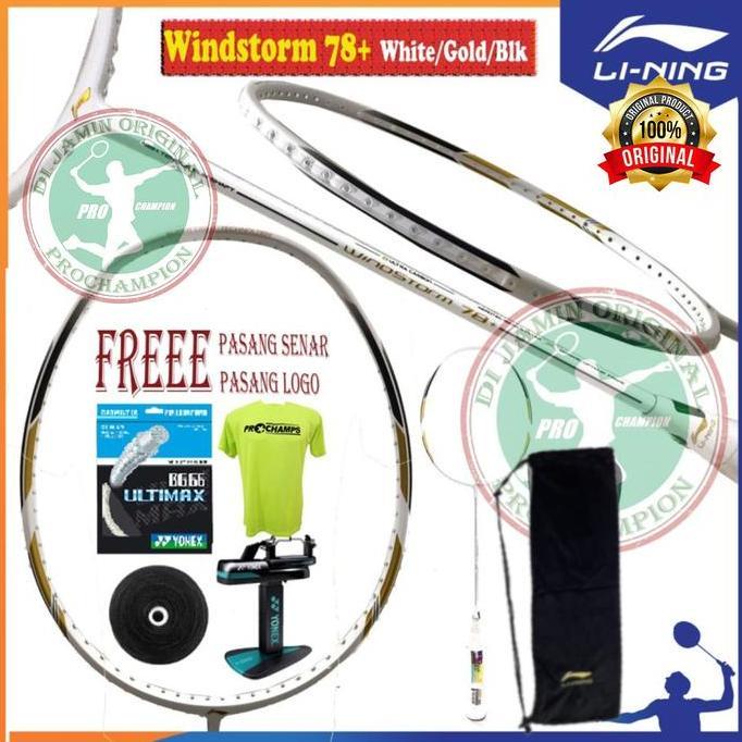 (PAKET) LINING WINDSTORM 78 PLUS RAKET BADMINTON