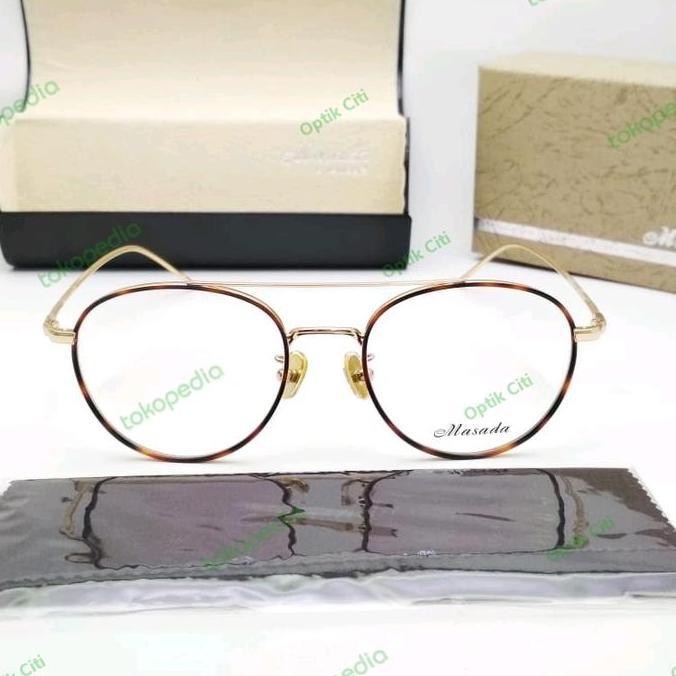 New  frame kacamata pria wanita masada titanium aviator bulat original