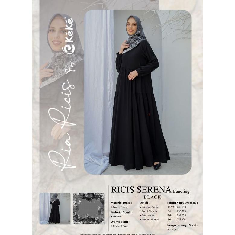 Gamis Serena Black Rayon Bundling S-4XL