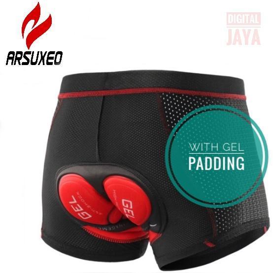 Arsuxeo Gel Padding Cycling Underwear Celana Dalam Sepeda