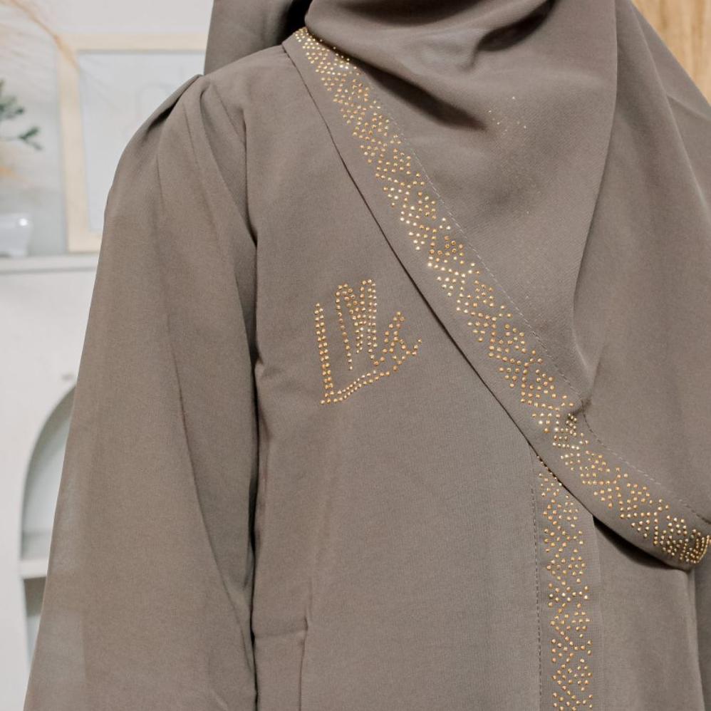 Flash Sale Littlemalika X Majidah Abaya Dubai Anak Full Size Bahan Ceruty Set Hijab Dan Cadar Gamis 