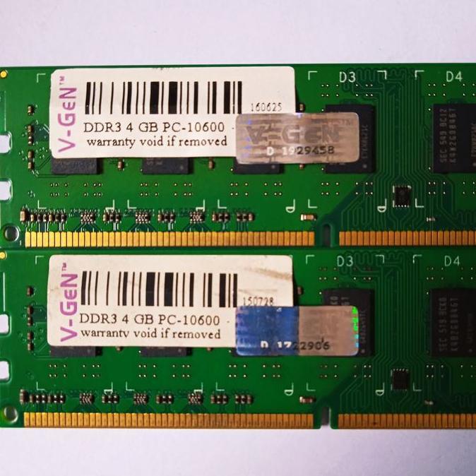 Ram memory V-GEN 4gb Ddr3 PC3-10600 second normal