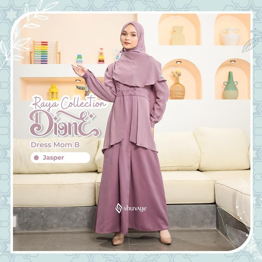 Dione Dress Mom (B) Puff Lengan Layering S-XXL