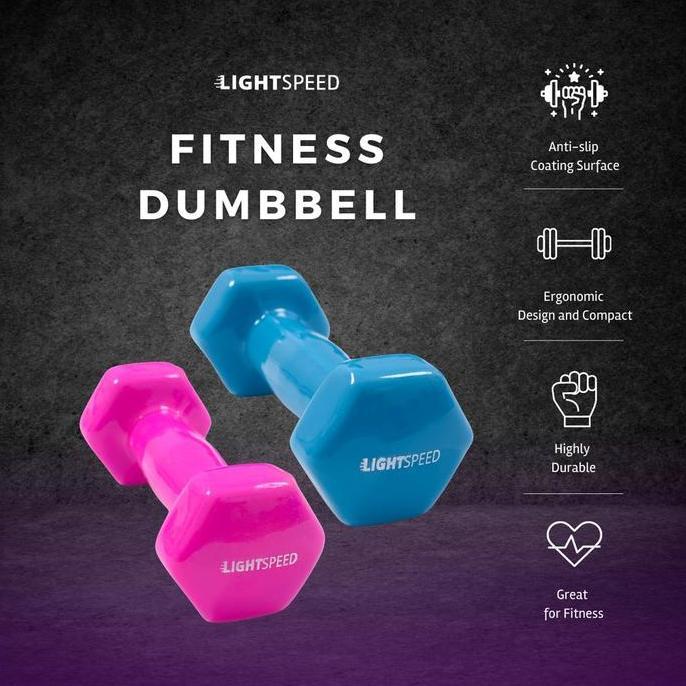 Otwsehat- Lightspeed Dumbell 1Kg / Barbel Mini 1 Kg/ Barbel Wanita / Vinyl Cewek