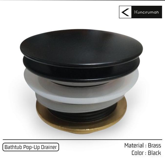 Bathtub Tray Hitam Kuningan Afur Pop Up Avur Drainer Bath Tub Plug Black Terbaru