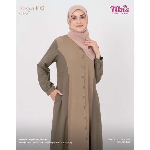 Miliki Resya 105 Gamis Nibras || Material Bahan Toyobo Mix Shakila