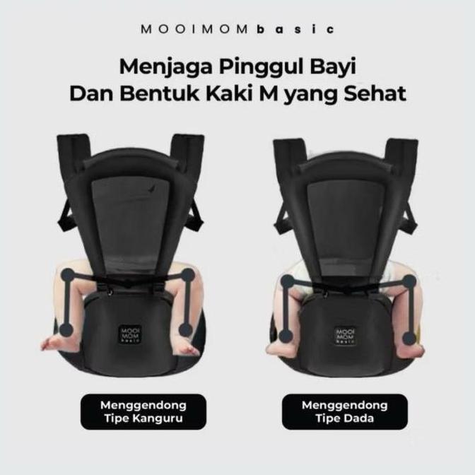 Mooimom Basic Compact Hipseat Carrier / Casual Hipseat carrier - Gendongan Bayi / gendongan bayi moo