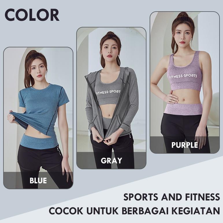 BIG PROMO Lulu Lemon Baju Senam Setelan Wanita Aerobic Celana Jaket Legging Pakaian Olahraga Lengan 