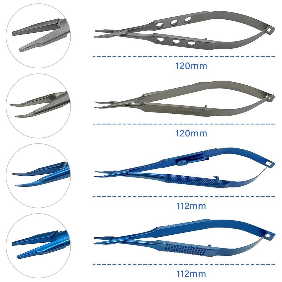 1pcs Ophthalmic Needle Holder Castroviejo Holding Pliers With Lock Straight /Curved Titanium Stainle