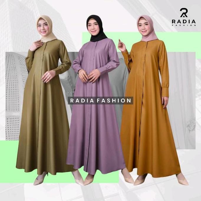 Radiafashion Gamis Toyobo Premium Polos Hitam Navy Katun Wanita Muslim Atasan Formal Nyaman - Dress