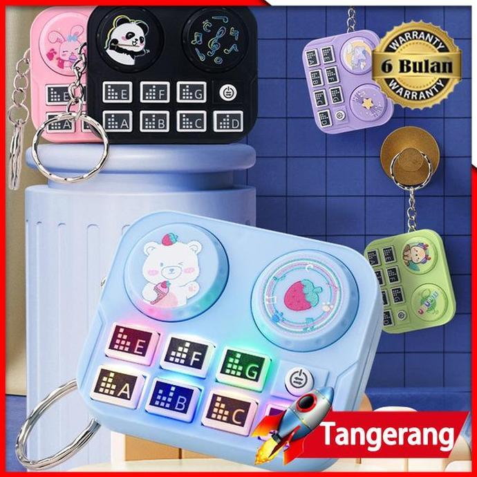 SMO Mainan DJ Turntable Mini Alat Musik Mixer Turntable Gantungan Kunci