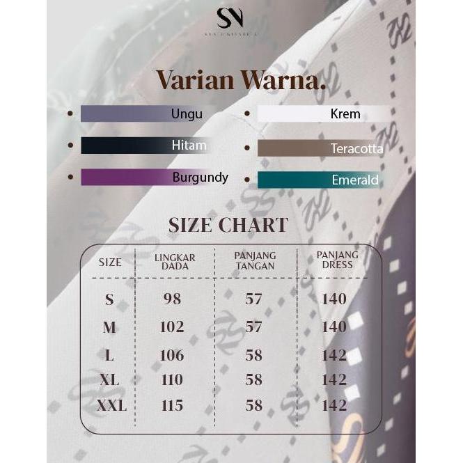 Shalu Nisabila - Chiara Dress Gamis Motif Monogram Lady Ice Panjang Wanita Syari Elegan Formal - Gam