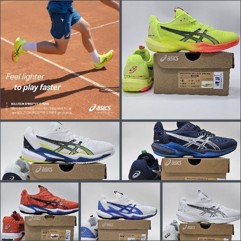 New Deals Sepatu Tenis Lapangan Asic$ Resholusion Spees Ff3 Karet