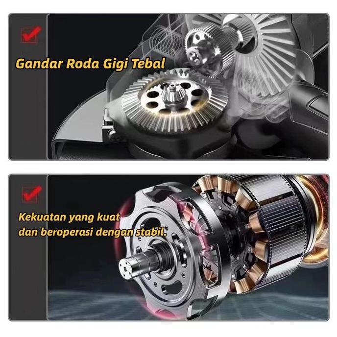Oemahresi.new - Gerinda Baterai Brushless 24v Mesin Gerinda Cordless Angle Grinder Tangan Multifungs