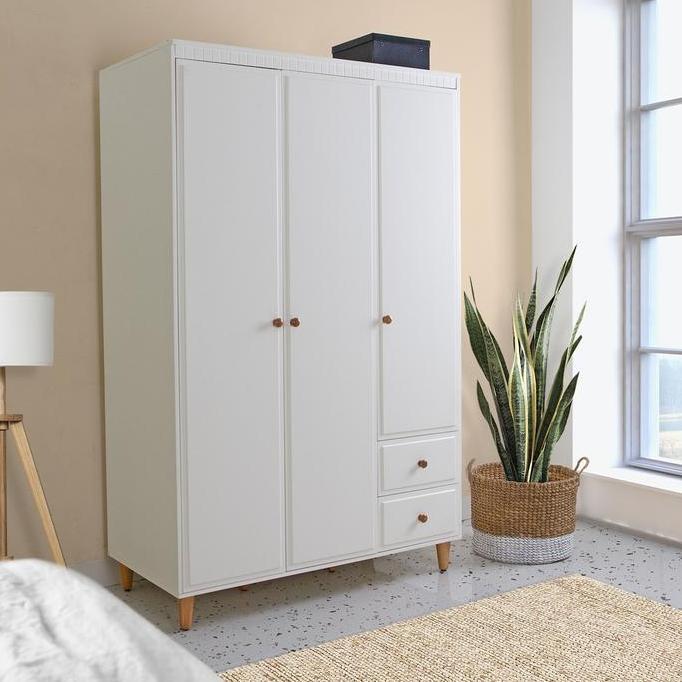SOHO.ID Furniture Lemari Pakaian Kayu Korea - Ellis Wardrobe 3 Pintu