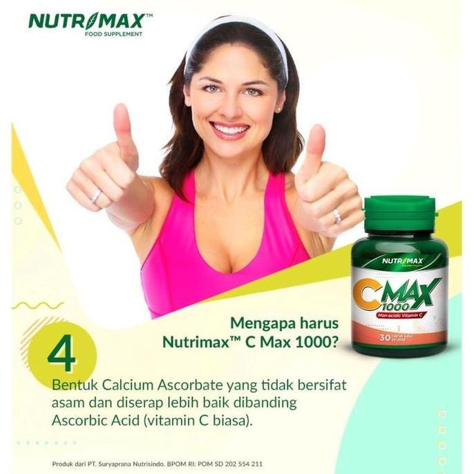 Vitbingit- Nutrimax Cmax 1000 Mg 30 Tablet - Meningkatkan Daya Tahan Tubuh | Vitamin C  Acid Dewasa