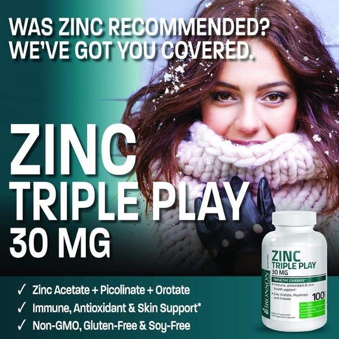 Vitbingit- Bronson Zinc Triple Play 30 Mg Zinc Acetate Picolinate & Orotate