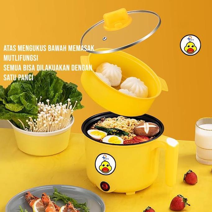 Trotonix- Panci Elektrik Serbaguna Bebek Kuning/Pancil Elektrik Multifungsi Anti Lengket Listrik Pan